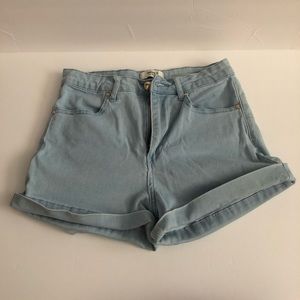 Forever 21 High Waisted Light Wash Jean Shorts